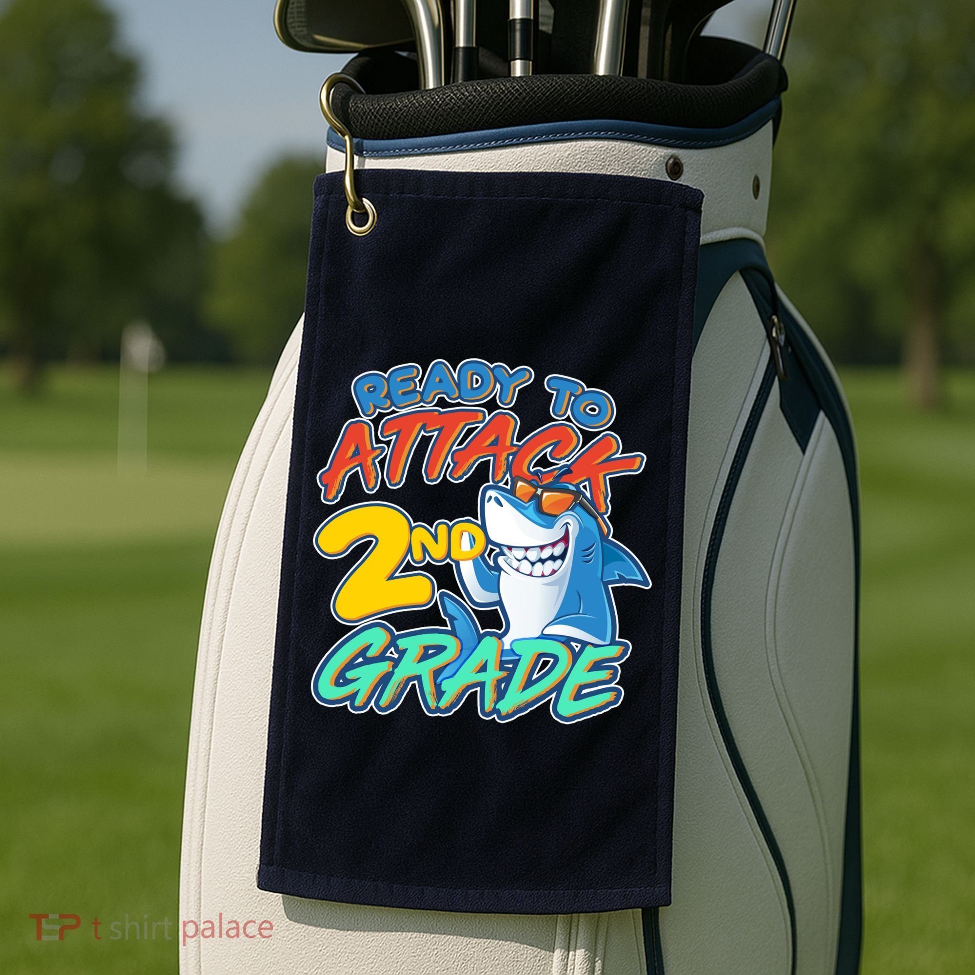 Ready to Attack 2nd Grade Shark Golf Towel