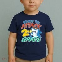 Ready to Attack 2nd Grade Shark Toddler T-Shirt thumb 2