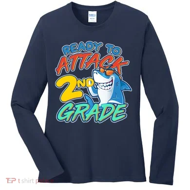Ready to Attack 2nd Grade Shark Women's Long Sleeve Shirt