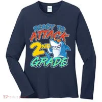Ready to Attack 2nd Grade Shark Women's Long Sleeve Shirt thumb 0