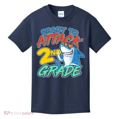 Ready to Attack 2nd Grade Shark Kids T-Shirt