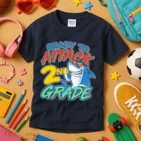 Ready to Attack 2nd Grade Shark Kids T-Shirt thumb 3