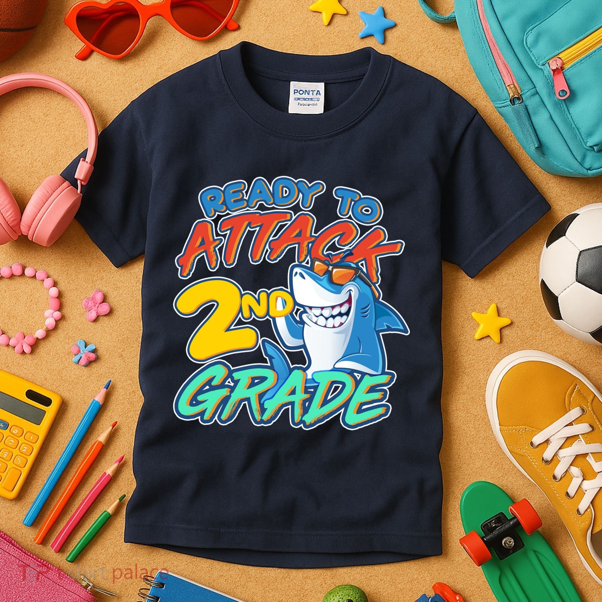 Ready to Attack 2nd Grade Shark Kids T-Shirt
