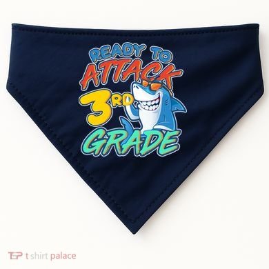 Ready To Attack 3rd Grade Shark USA-Made Doggie Bandana