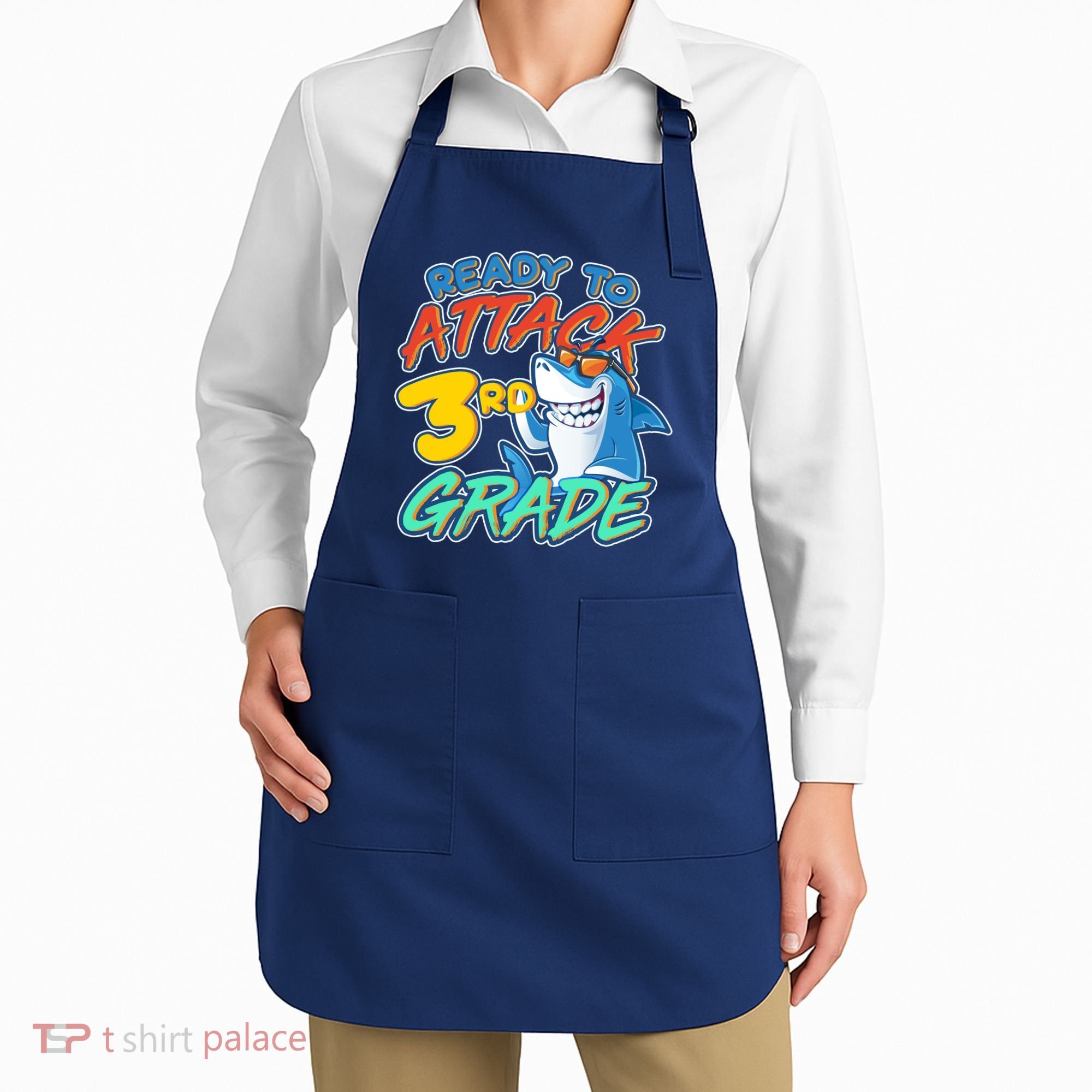 Ready To Attack 3rd Grade Shark Apron