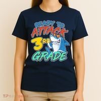 Ready To Attack 3rd Grade Shark T-Shirt thumb 4