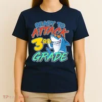 Ready To Attack 3rd Grade Shark T-Shirt thumb 4