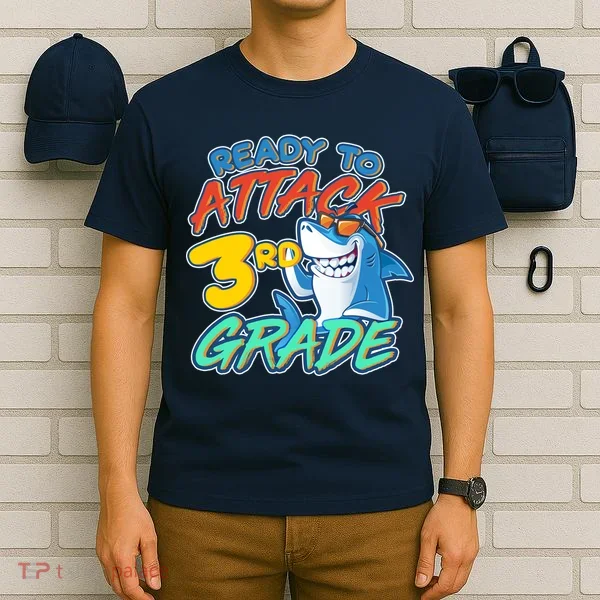 Ready To Attack 3rd Grade Shark T-Shirt