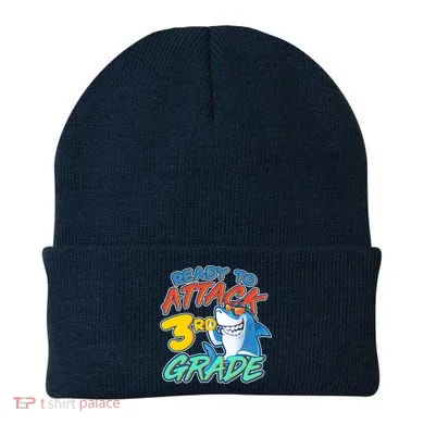 Ready To Attack 3rd Grade Shark Beanie