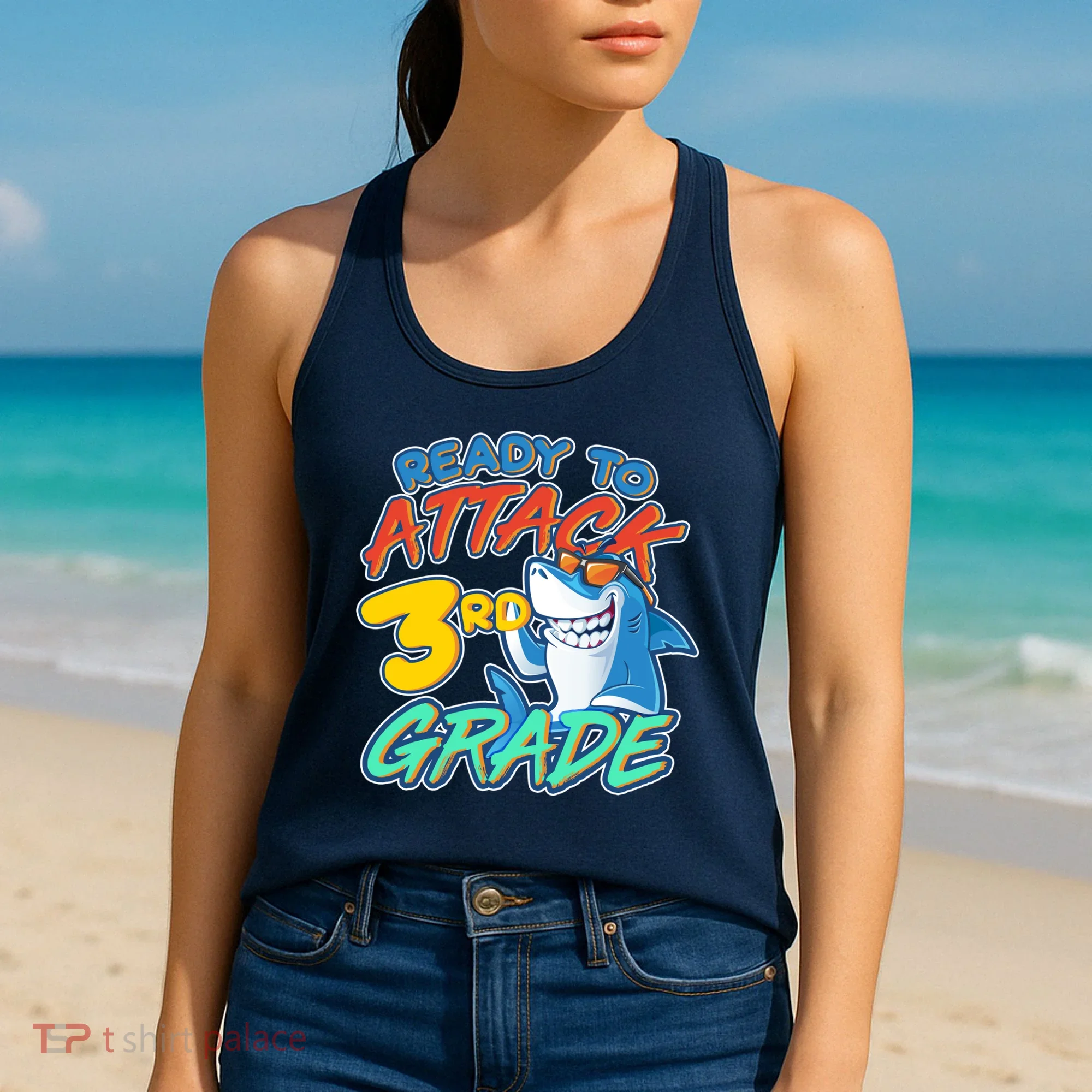 Ready To Attack 3rd Grade Shark Women's Tank Top