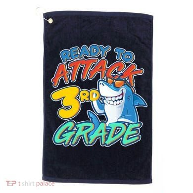 Ready To Attack 3rd Grade Shark Golf Towel