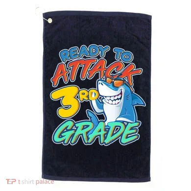 Ready To Attack 3rd Grade Shark Golf Towel