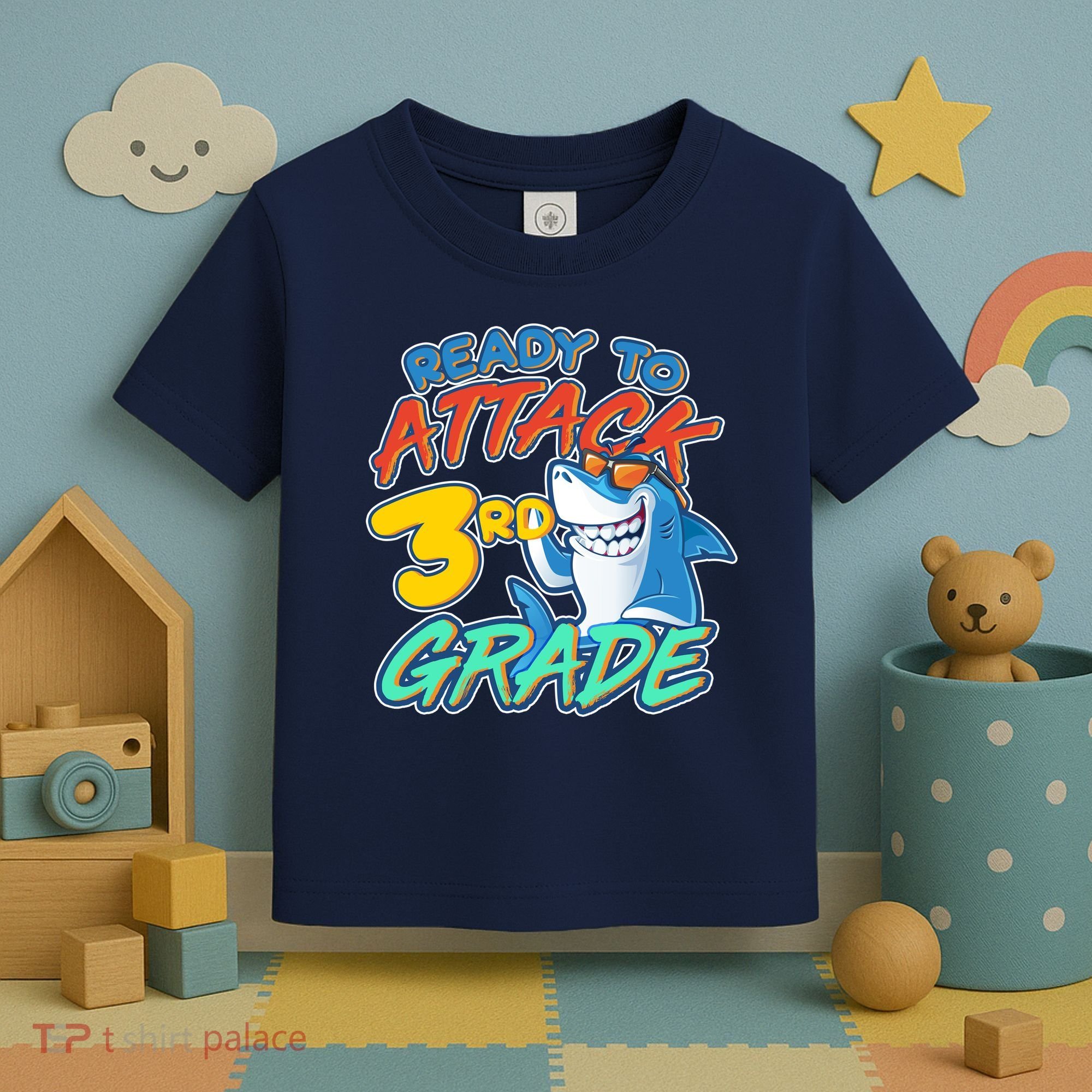 Ready To Attack 3rd Grade Shark Toddler T-Shirt