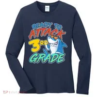 Ready To Attack 3rd Grade Shark Women's Long Sleeve Shirt thumb 0