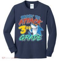 Ready To Attack 3rd Grade Shark Kids Long Sleeve Shirt thumb 0