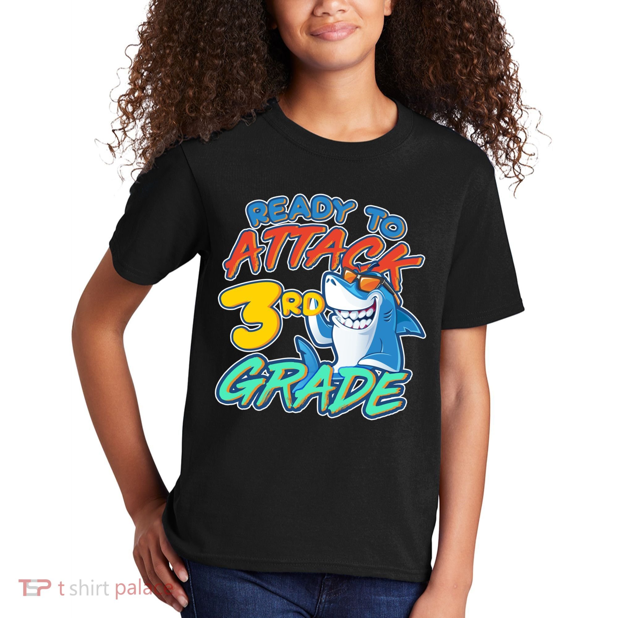 Ready To Attack 3rd Grade Shark Kids T-Shirt