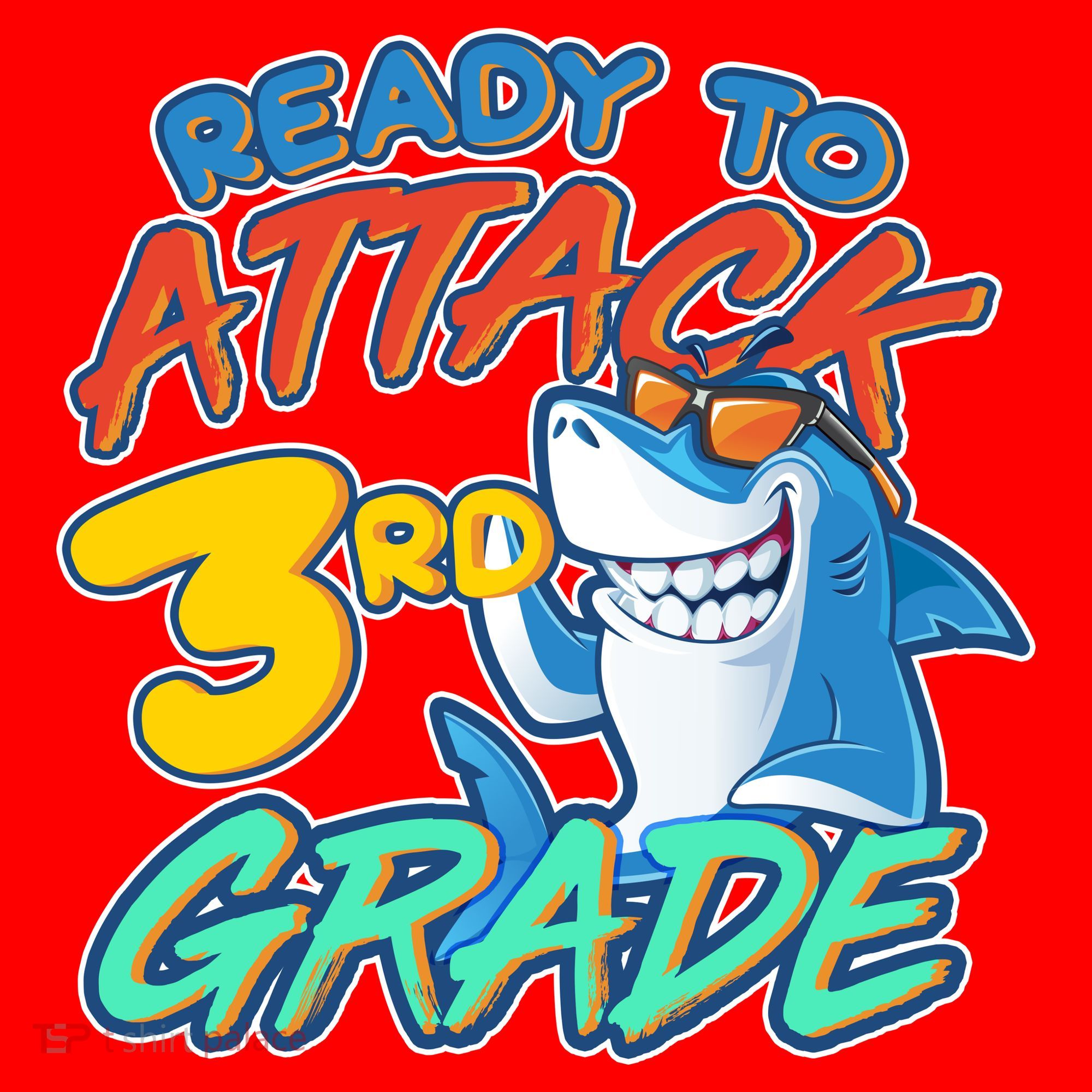 Ready To Attack 3rd Grade Shark Santa Hat