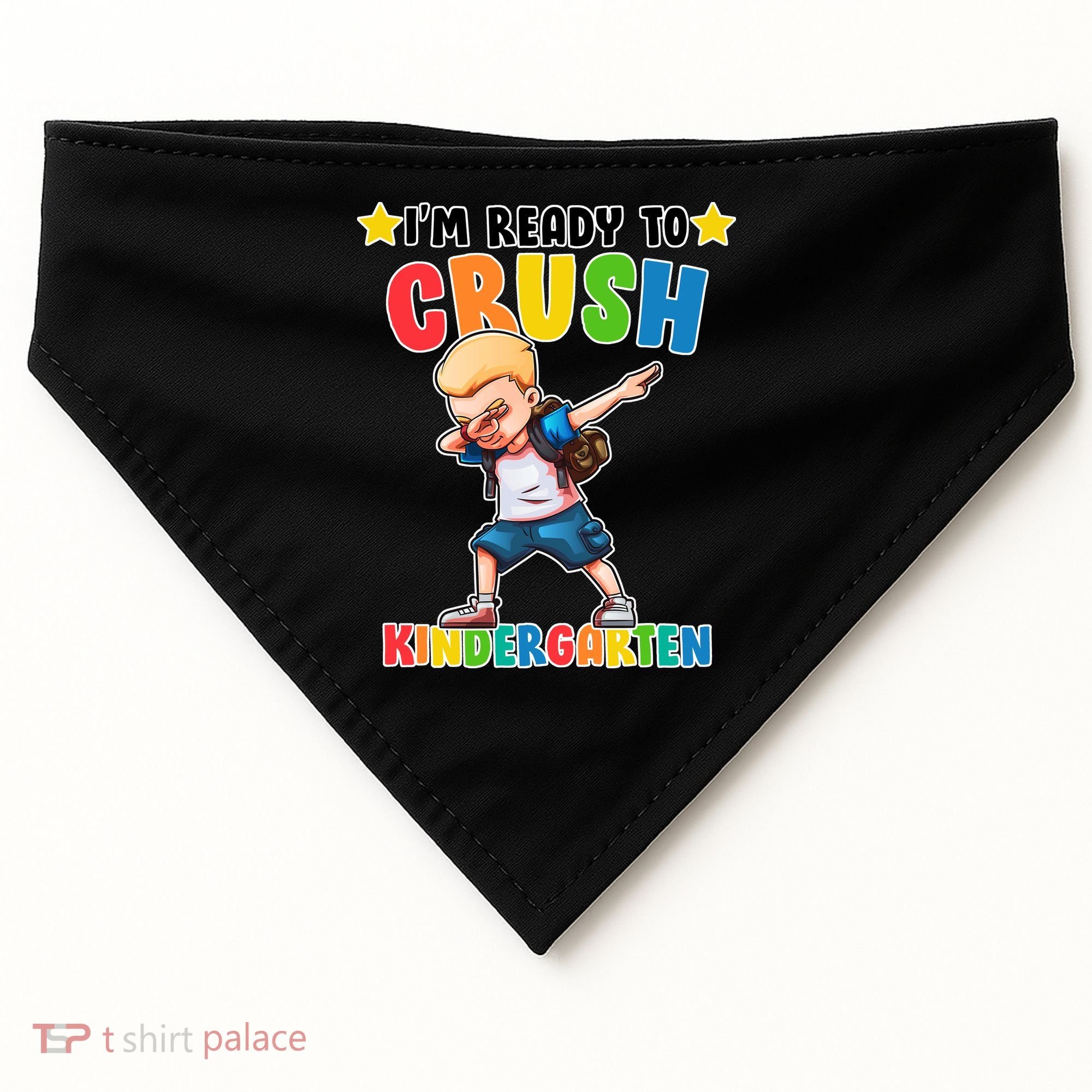Ready To Crush Kindergarten Dabbing Boy USA-Made Doggie Bandana