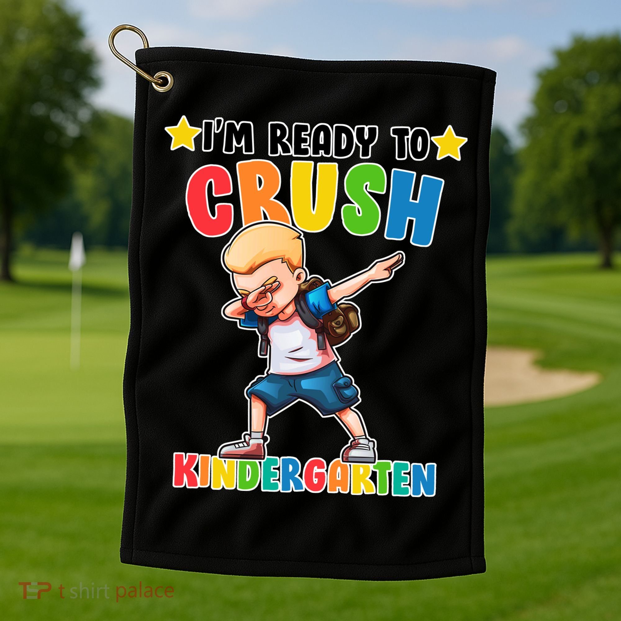 Ready To Crush Kindergarten Dabbing Boy Golf Towel