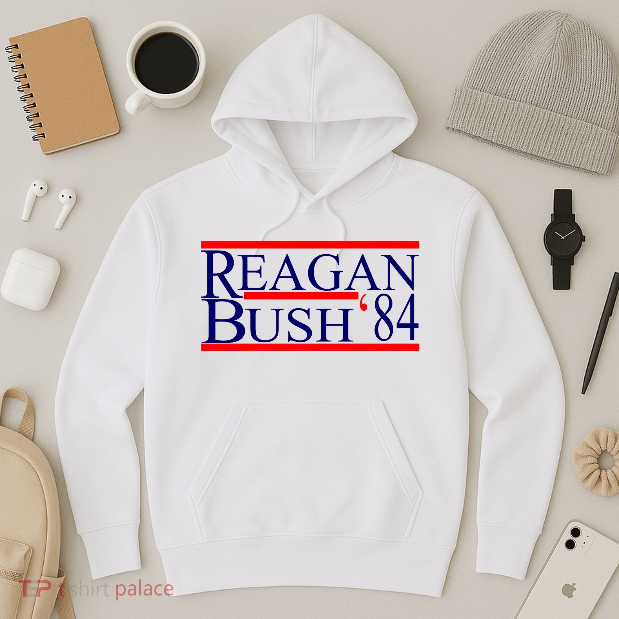 Reagan Bush 84 Retro USA Election Hoodie