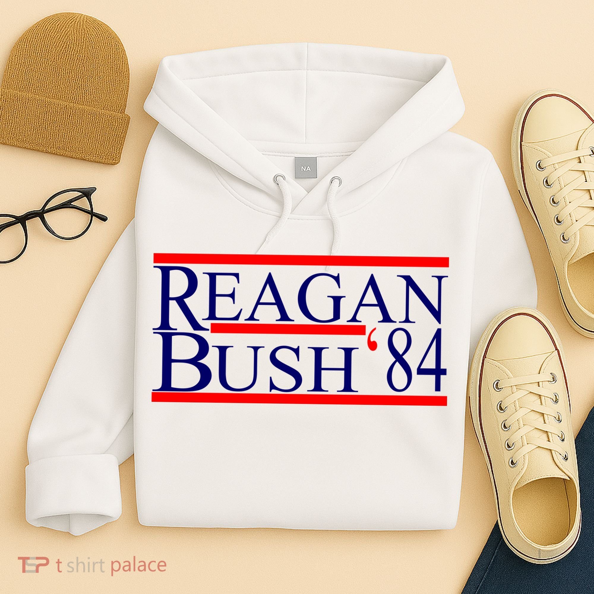 Reagan Bush 84 Retro USA Election Hoodie
