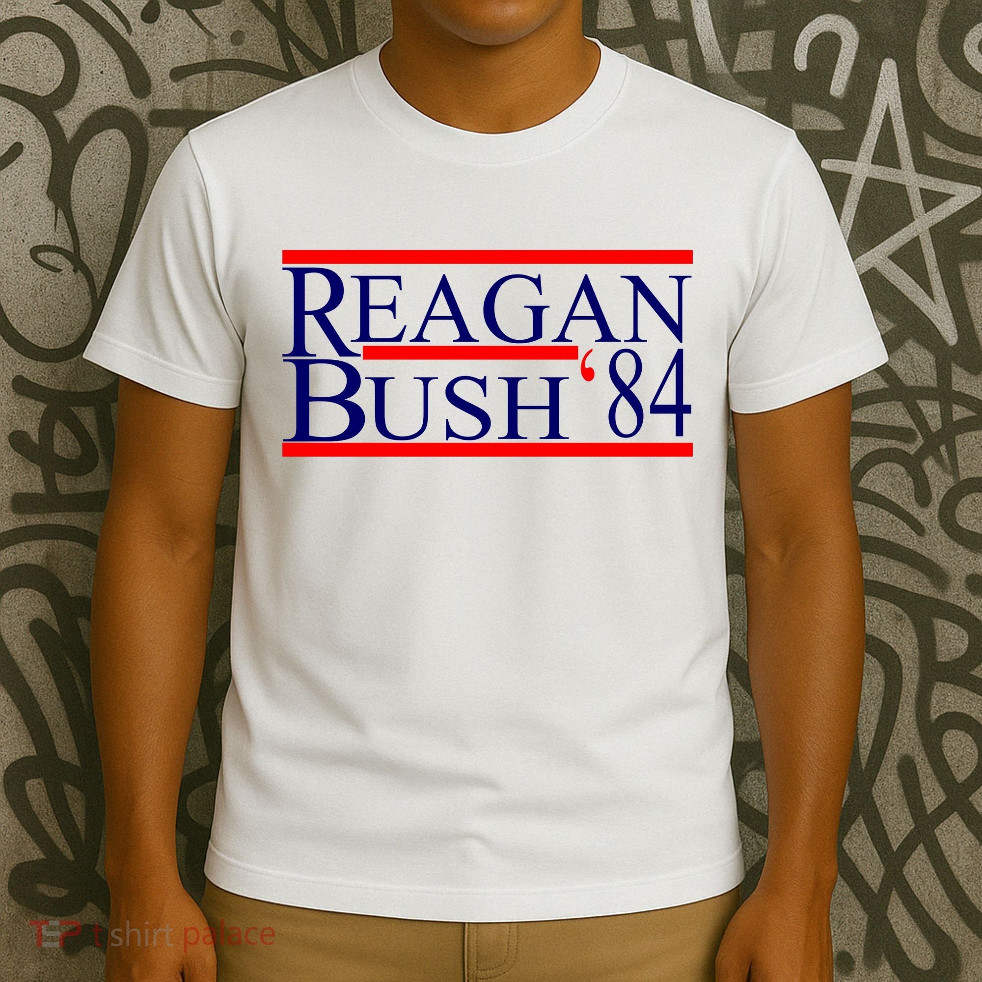 Reagan Bush 84 Retro USA Election T-Shirt