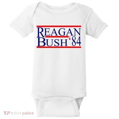 Reagan Bush 84 Retro USA Election Baby Bodysuit