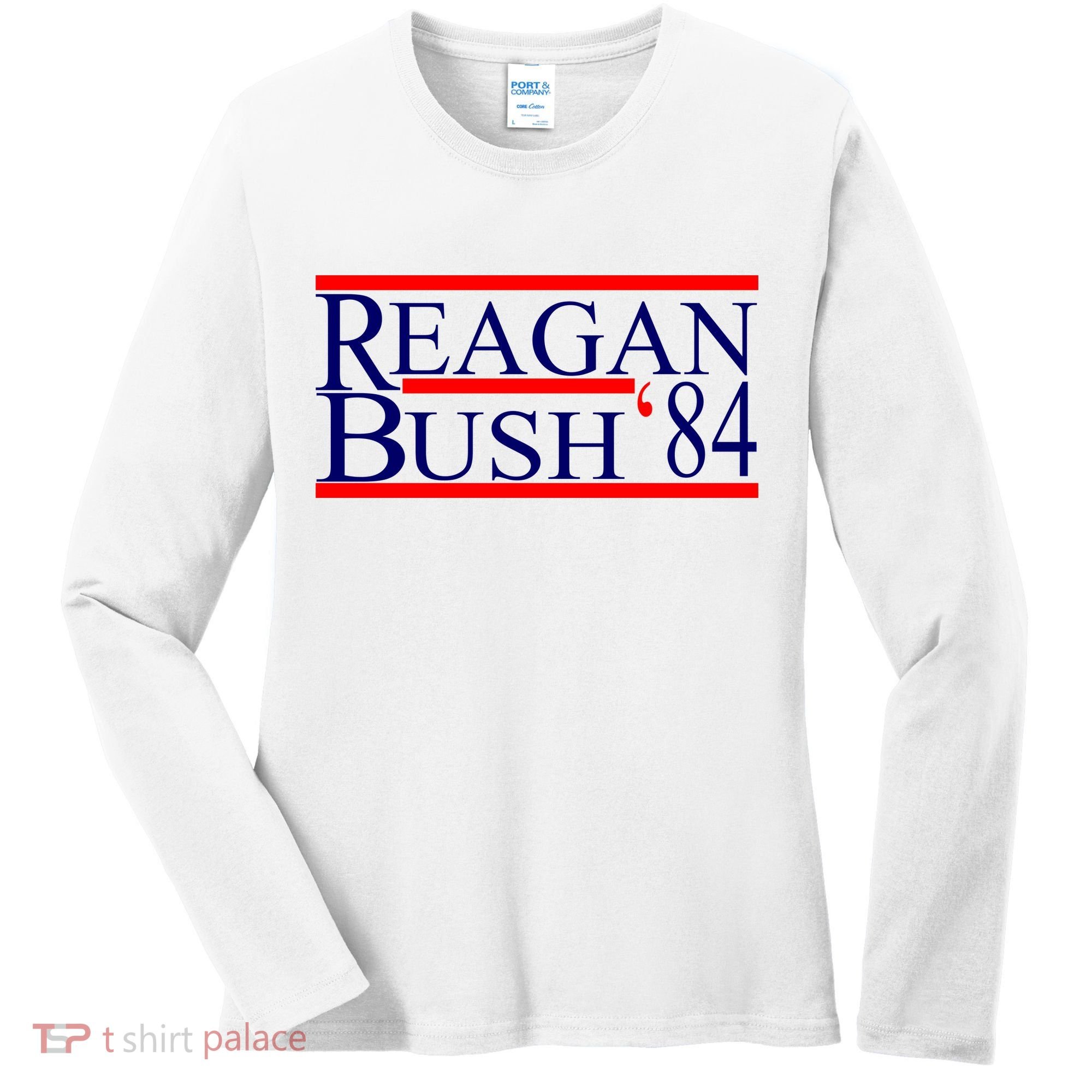 Reagan Bush 84 Retro USA Election Women's Long Sleeve Shirt