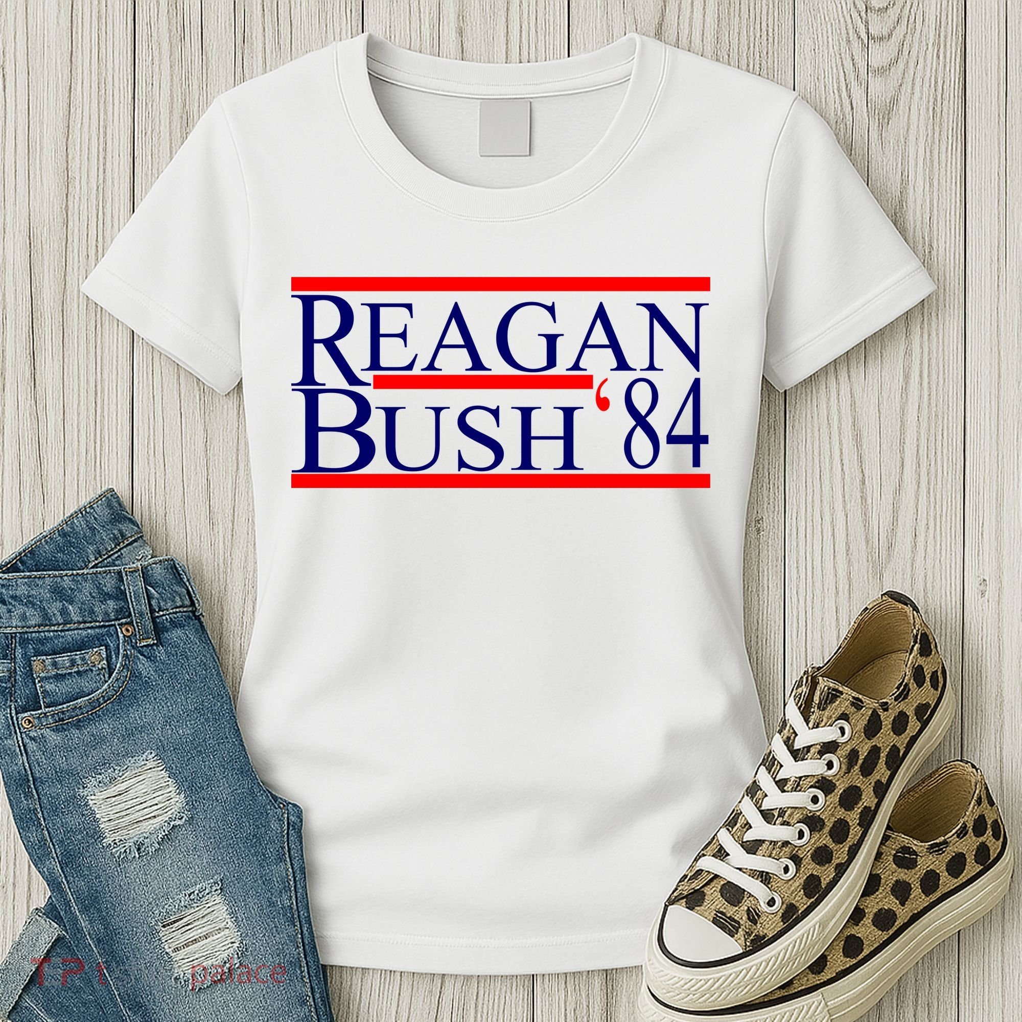 Reagan Bush 84 Retro USA Election Women's T-Shirt