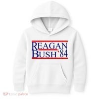 Reagan Bush 84 Retro USA Election Kids Hoodie thumb 0