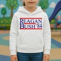 Reagan Bush 84 Retro USA Election Kids Hoodie thumb 3