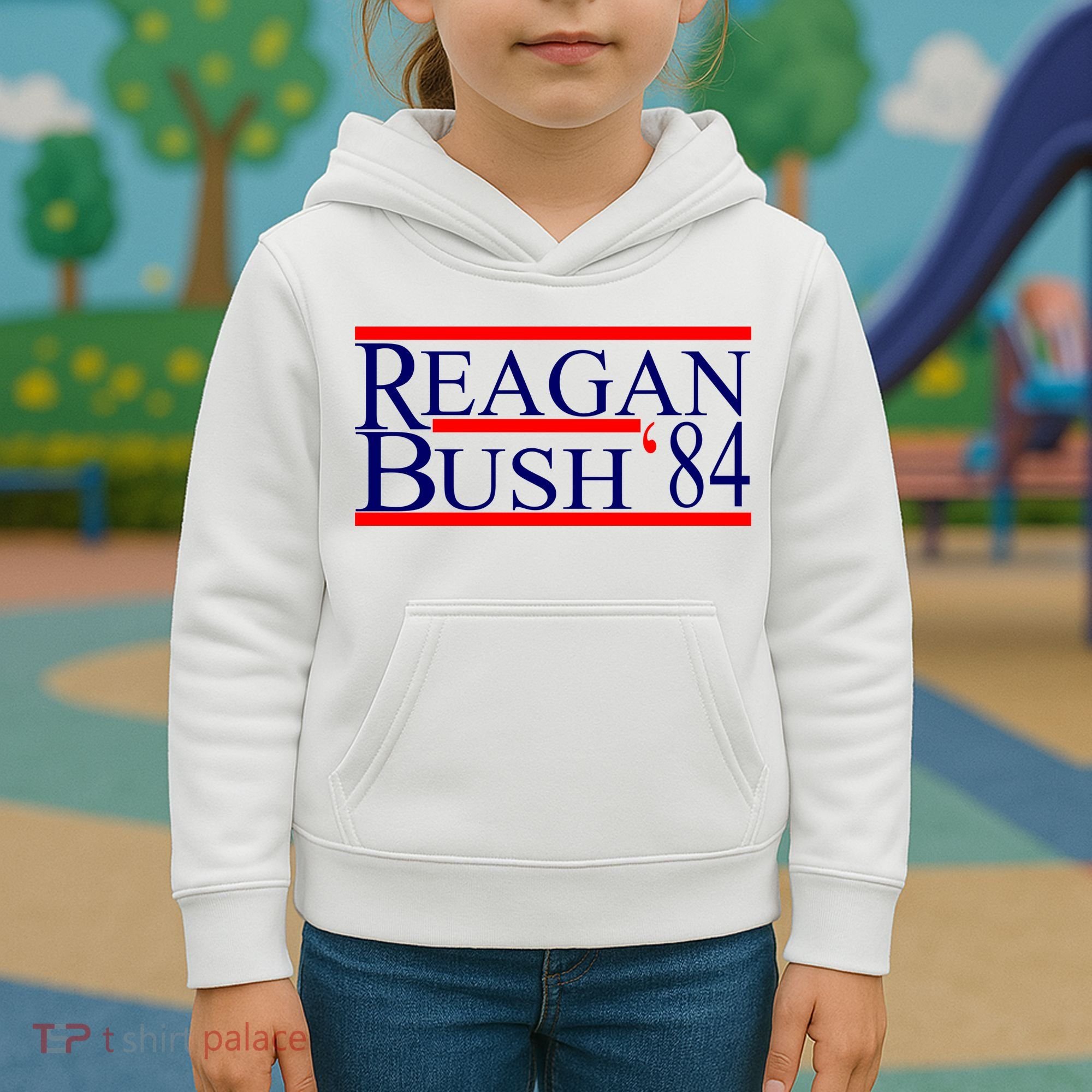 Reagan Bush 84 Retro USA Election Kids Hoodie
