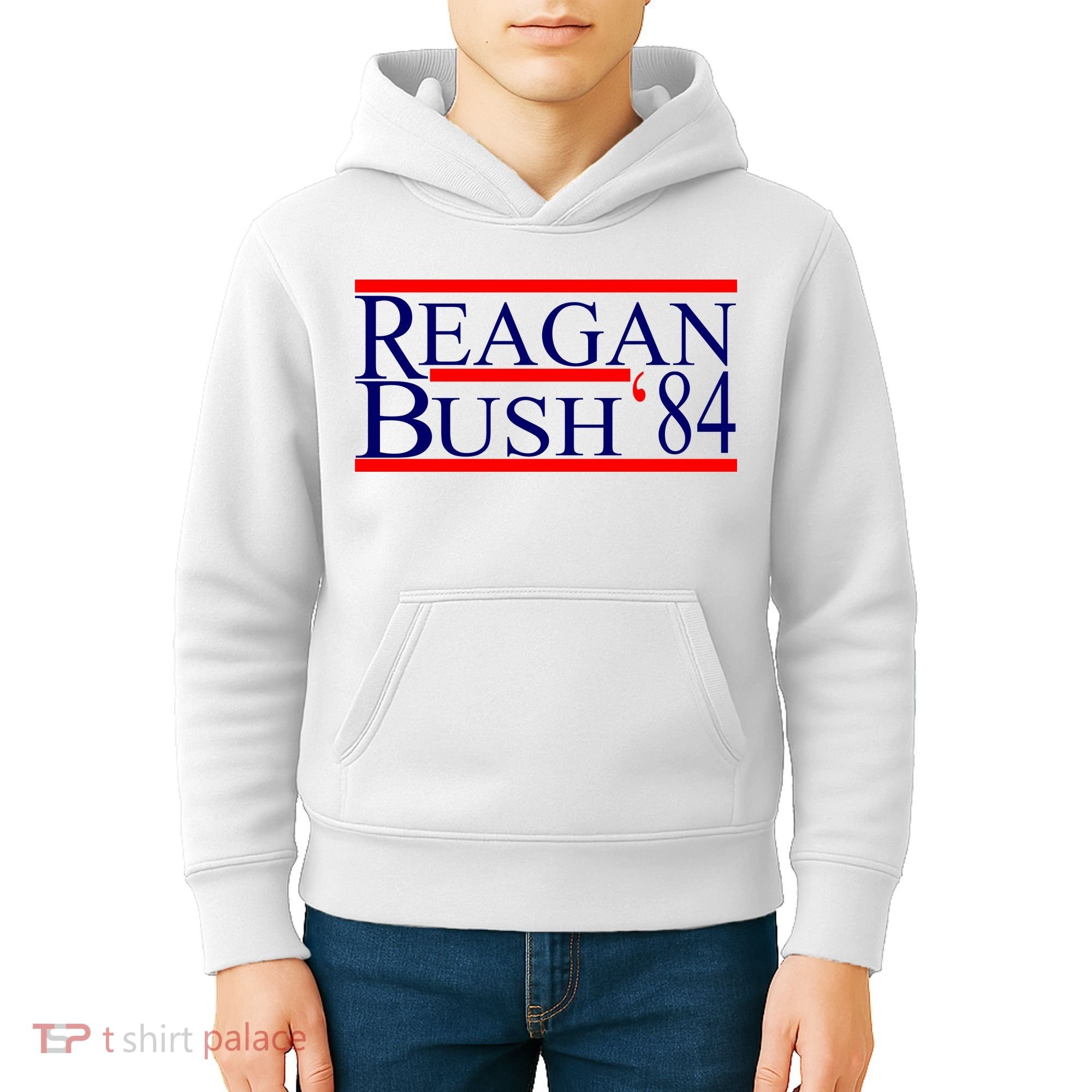 Reagan Bush 84 Retro USA Election Kids Hoodie