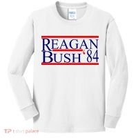 Reagan Bush 84 Retro USA Election Kids Long Sleeve Shirt thumb 0