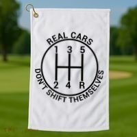 Real Cars Don't Shift Themselves Golf Towel thumb 1