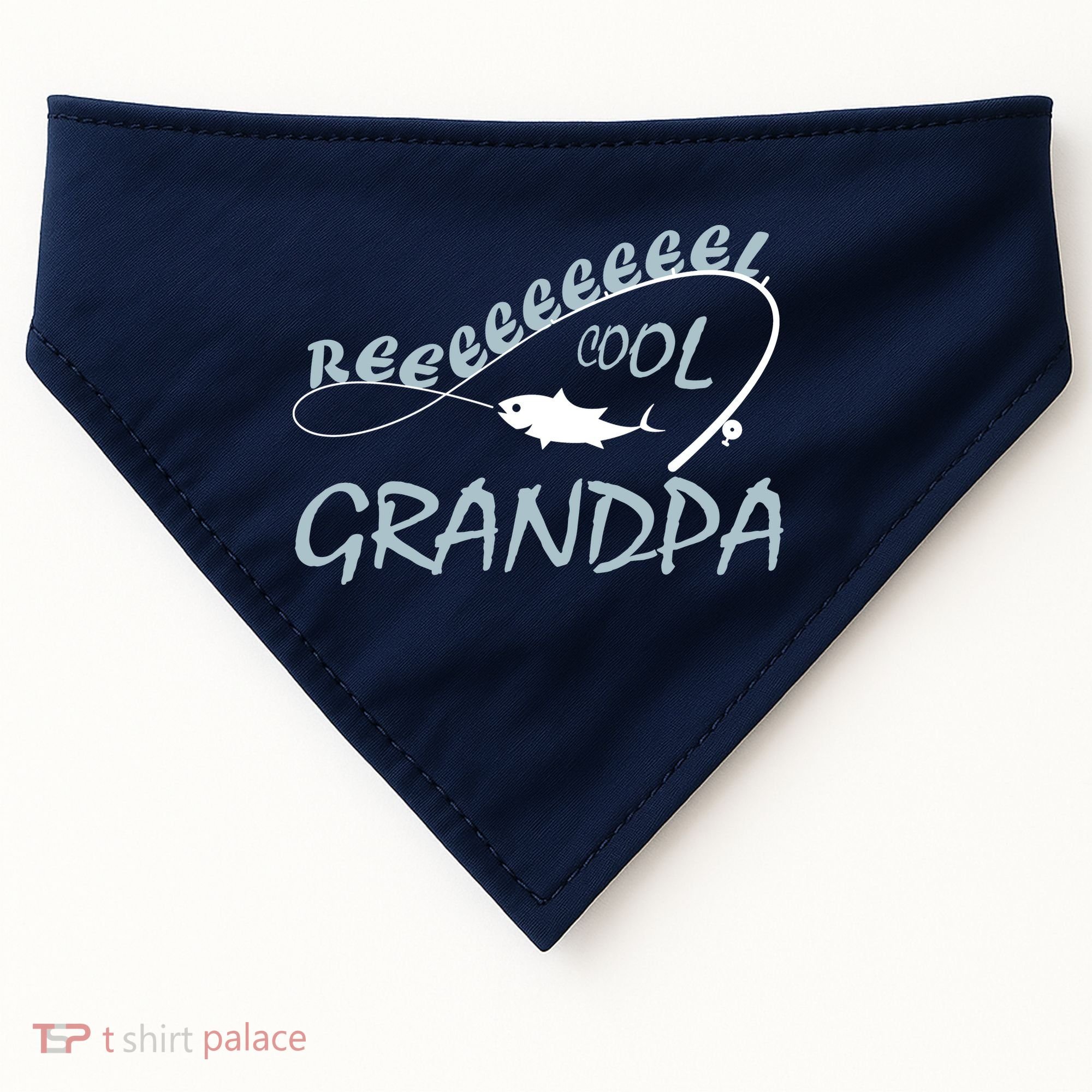 Real Cool Fishing Grandpa USA-Made Doggie Bandana