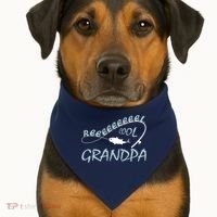 Real Cool Fishing Grandpa USA-Made Doggie Bandana thumb 1