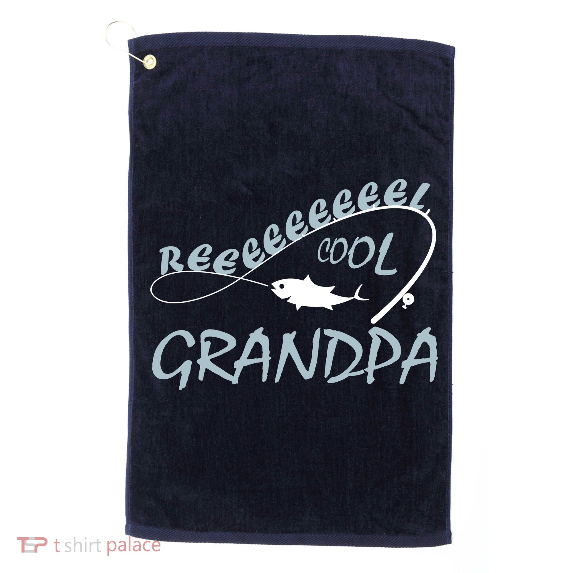 Real Cool Fishing Grandpa Golf Towel