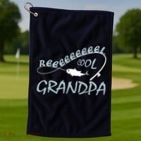Real Cool Fishing Grandpa Golf Towel thumb 1