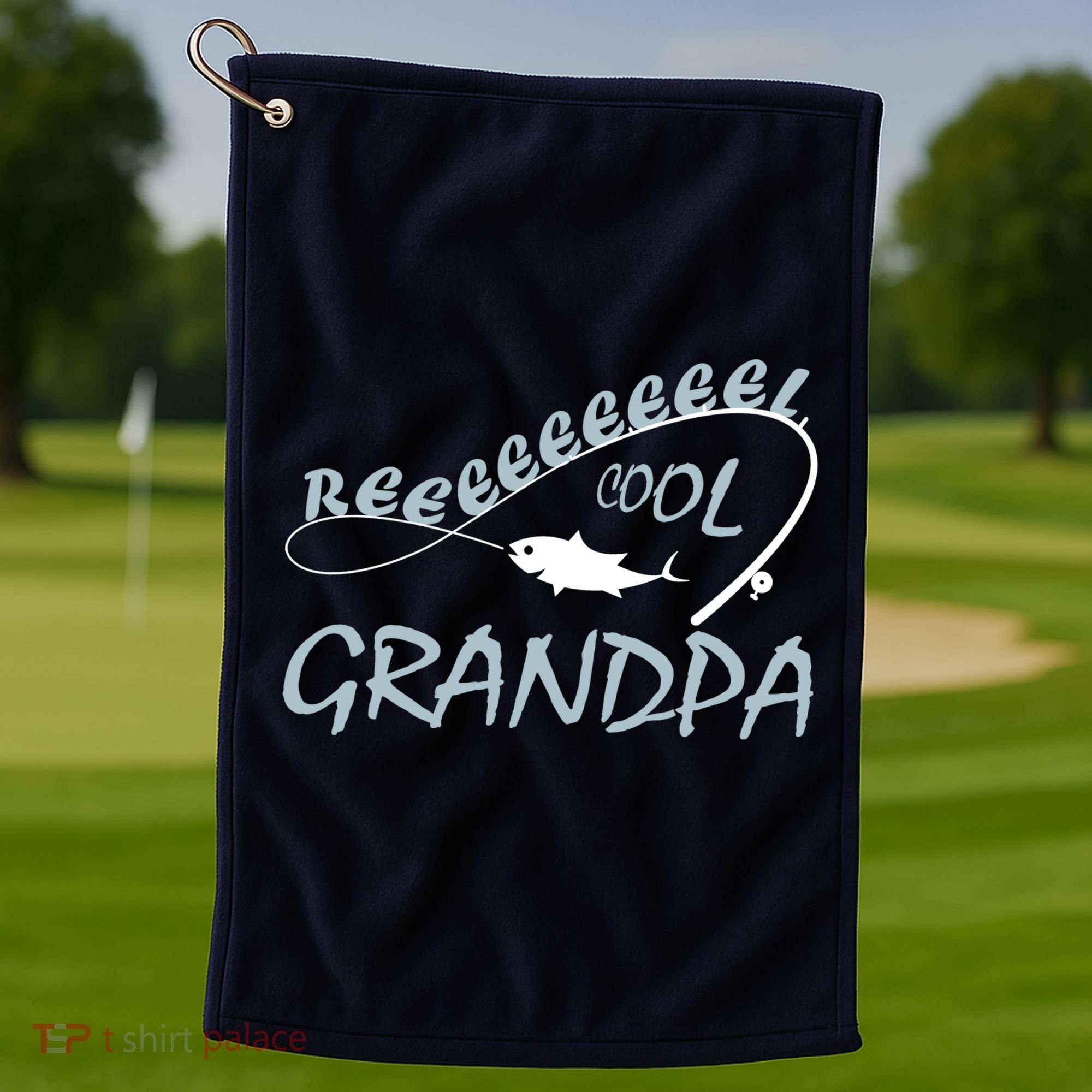 Real Cool Fishing Grandpa Golf Towel