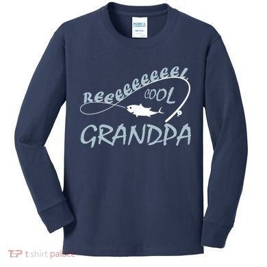 Real Cool Fishing Grandpa Kids Long Sleeve Shirt