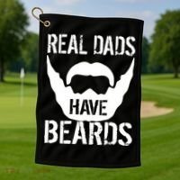Real Dads Have Beards Golf Towel thumb 1