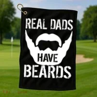 Real Dads Have Beards Golf Towel thumb 1