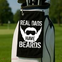 Real Dads Have Beards Golf Towel thumb 2
