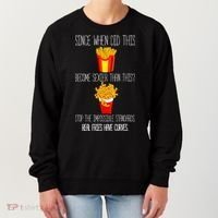 Real Fries Have Curves Funny Curly Fries Women's Sweatshirt thumb 0