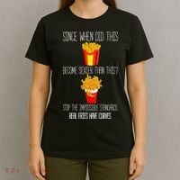 Real Fries Have Curves Funny Curly Fries T-Shirt thumb 4