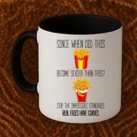 Real Fries Have Curves Funny Curly Fries Coffee Mug thumb 2