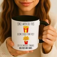 Real Fries Have Curves Funny Curly Fries Coffee Mug thumb 3