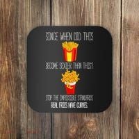Real Fries Have Curves Funny Curly Fries Coaster thumb 0