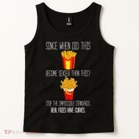 Real Fries Have Curves Funny Curly Fries Tank Top thumb 2